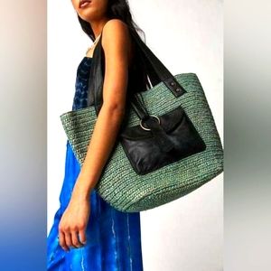 Free People En Riva Raffia Large Tote